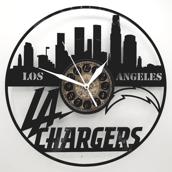 LOS ANGELES CHARGERS vinyl record clock - Picture 1 of 2